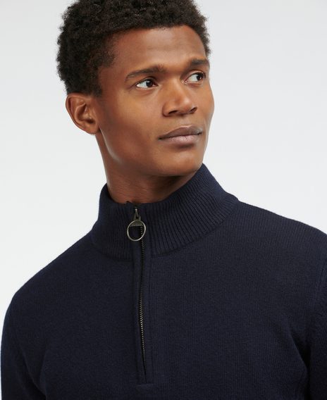 Barbour Holden Half Zip Sweater — Navy