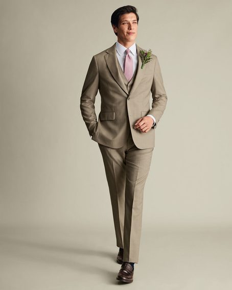 Charles Tyrwhitt Ultimate Performance Sharkskin Suit Jacket — Taupe