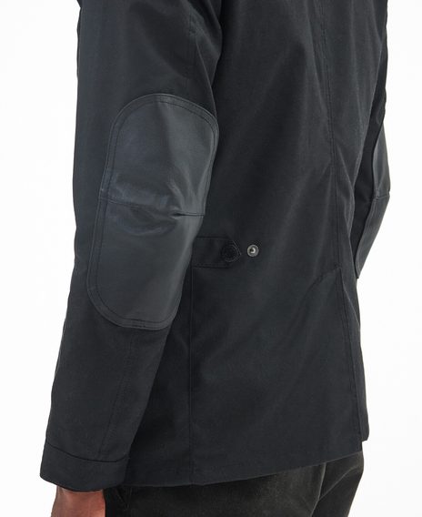 Barbour Ogston viaszolt pamut kabát — Black