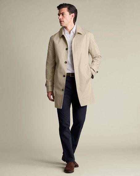Charles Tyrwhitt Showerproof Raincoat — Stone