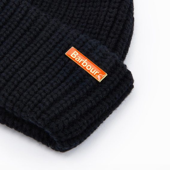 Barbour Mosely Fisherman Beanie — Classic Black