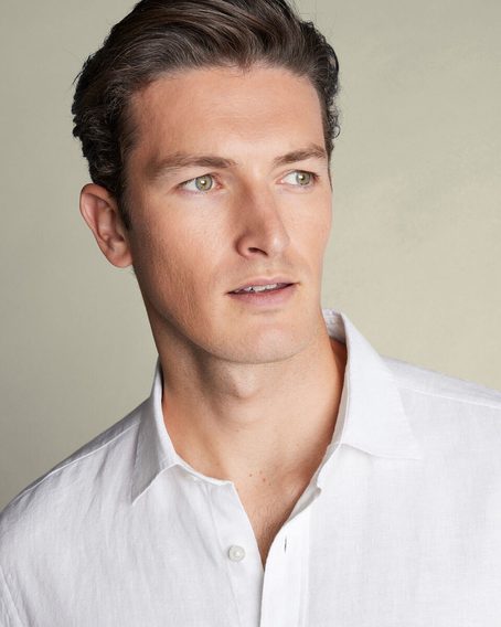 Charles Tyrwhitt Pure Linen Shirt — White