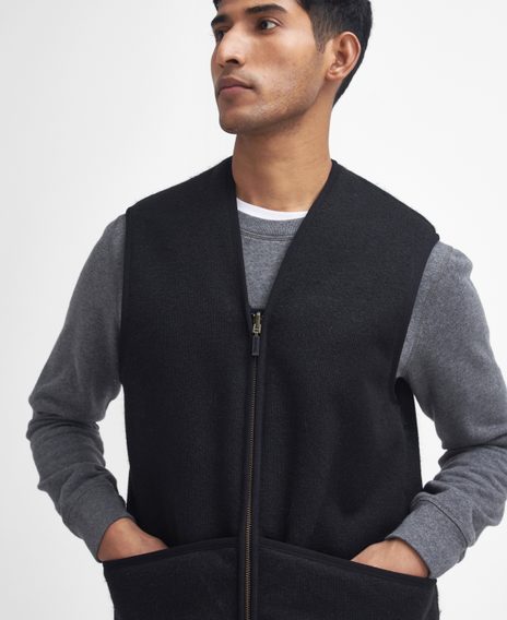 Barbour Warm Pile Zip-In Liner — Black