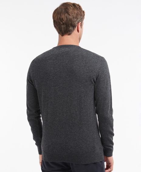 Barbour Essential Lambswool Crew Neck pulóver — Charcoal