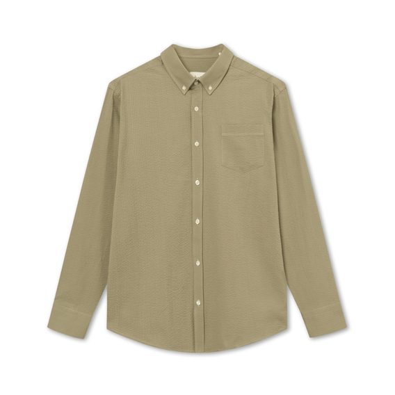 forét Bush Seersucker Shirt — Olive