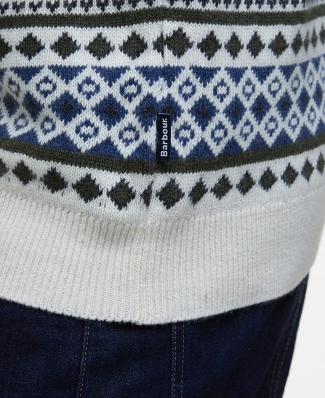 Barbour Easdale Fair Isle Sweater — White