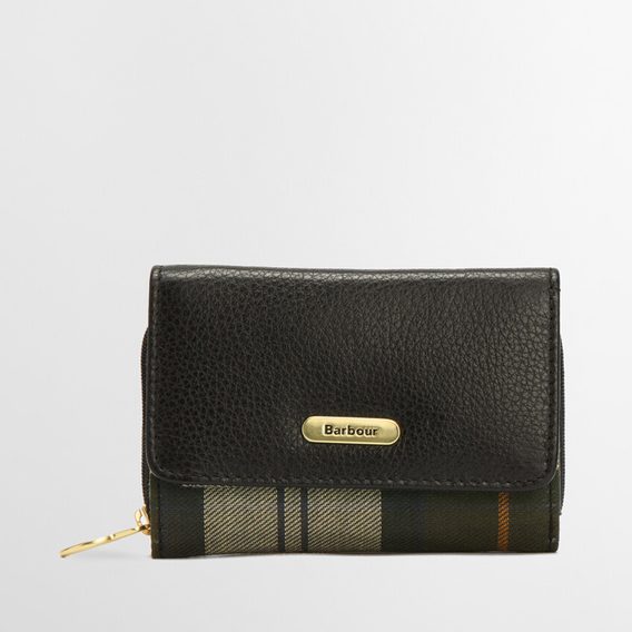 Barbour Rosa Leather French Purse — Black