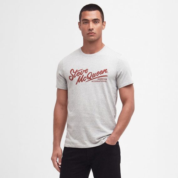 Barbour International Strike T-Shirt — Grey Marl