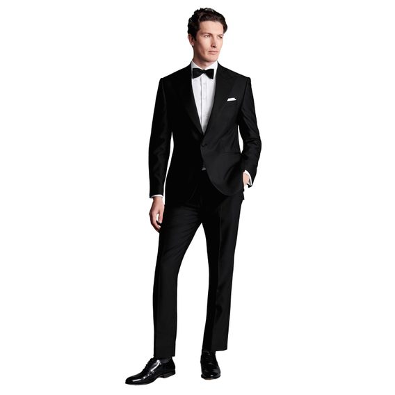 Charles Tyrwhitt Peak Lapel Tuxedo Jacket — Black
