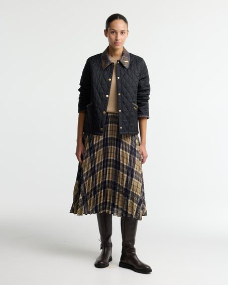 Barbour Icons Tartan Collar Cropped Liddesdale Quilted Jacket