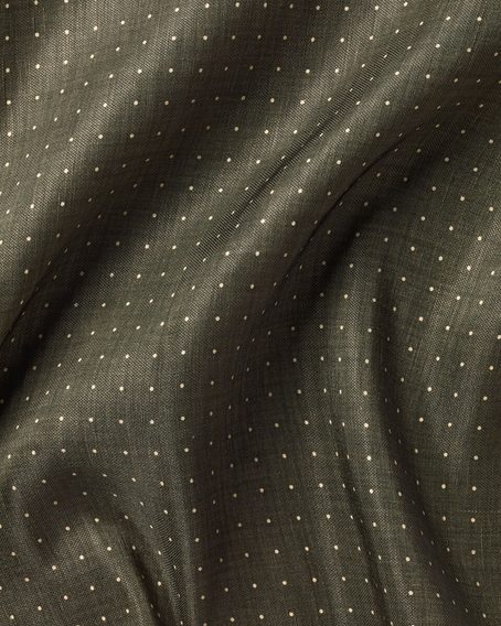 Charles Tyrwhitt Linen Silk Spot Pocket Square — Olive Green