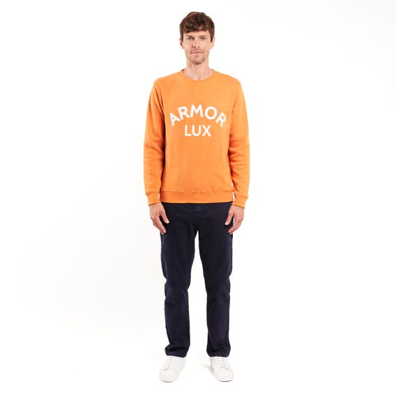 Pamut pulóver felirattal Armor Lux Heritage Sweatshirt - Rusty