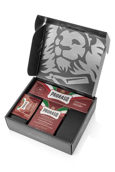 Tápláló krém és aftershave ajándékcsomag Proraso Red - santalové dřevo