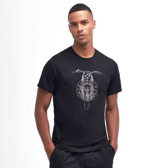 Barbour International Motor T-Shirt — Classic Black