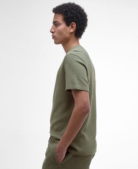 Barbour Platford Tailored Waffle T-Shirt — Light Moss