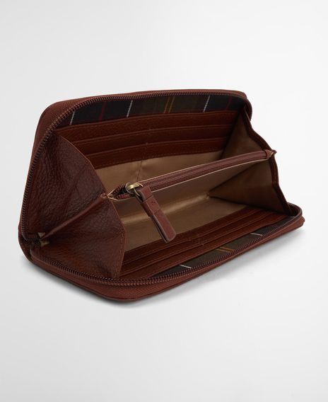 Barbour Birch Leather Matinee Purse — Brown