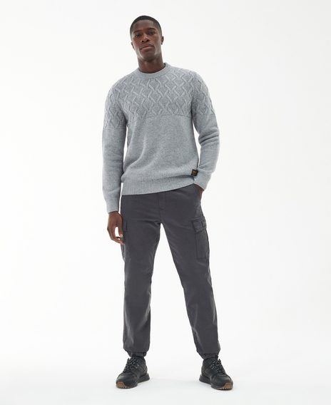 Barbour International Cable Knitted Jumper — Grey Marl