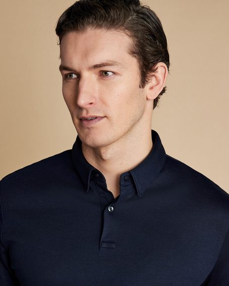 Charles Tyrwhitt Smart Jersey Polo — Navy