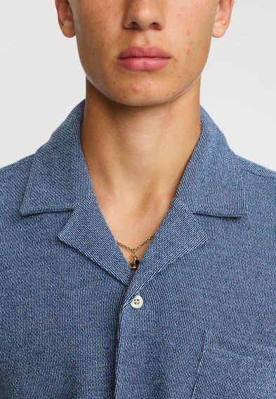 Revolution Short-Sleeved Cuban Shirt — Blue