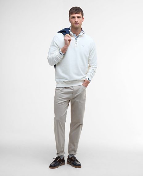 Barbour Rosford Half-Zip Sweatshirt — Whisper White