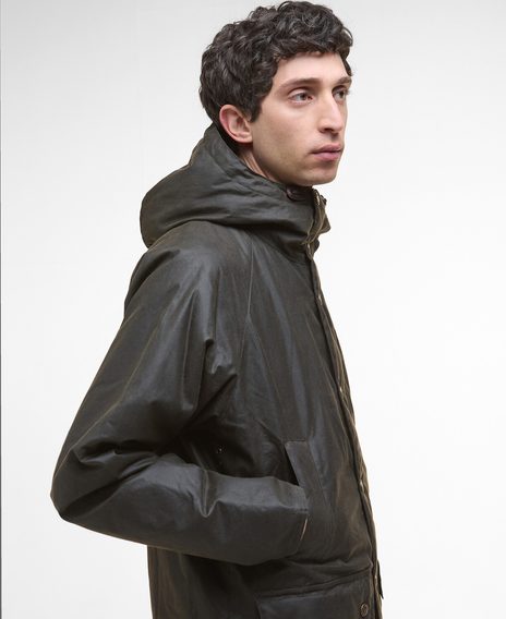 Barbour Bedale Waxed Parka — Olive