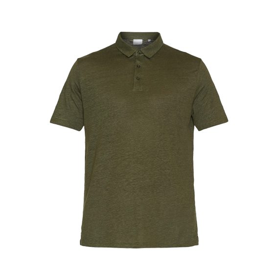 KnowledgeCotton Apparel Linen Polo — Forest Night
