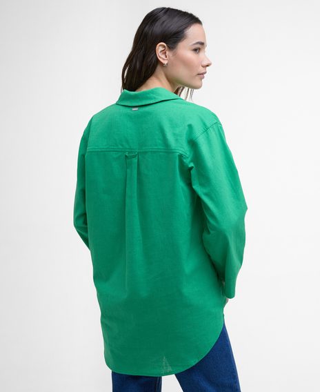 Barbour Cecile Relaxed Tunic Shirt — Kelly Green