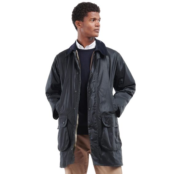 Barbour Border Wax Jacket — Navy