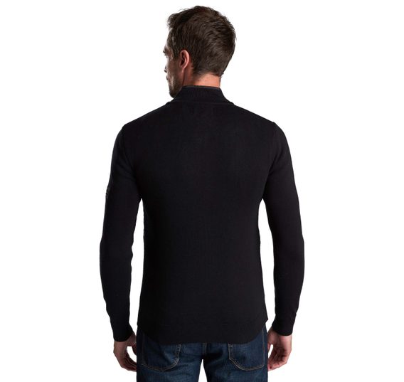 Barbour Carn Baffle Zip Through Jumper — Black