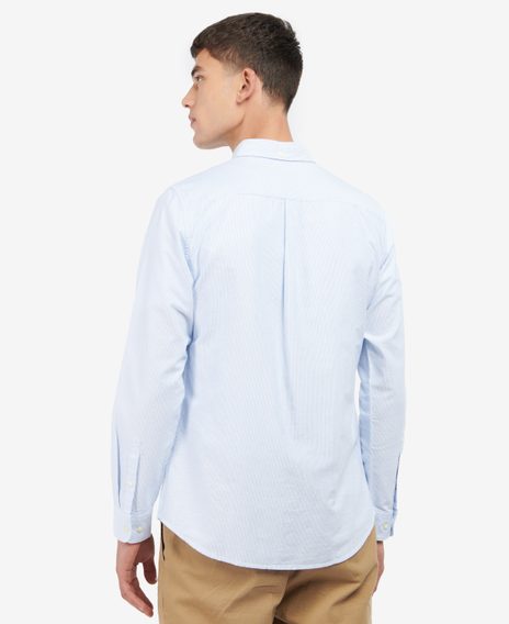 Barbour Striped Oxtown Tailored Shirt — Sky Blue