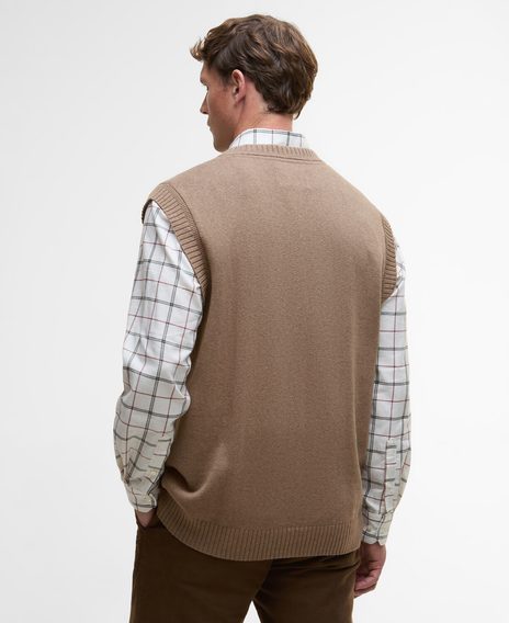 Barbour Kelson Knitted Vest — Stone