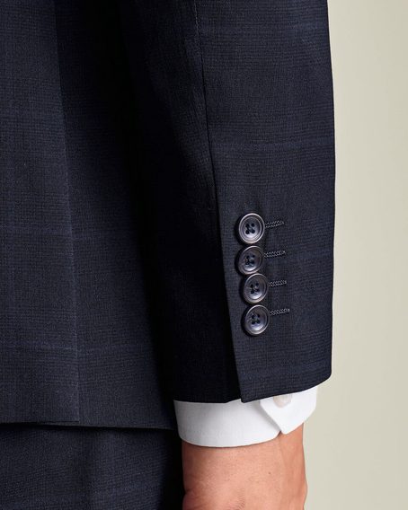 Charles Tyrwhitt Windowpane Check Suit Jacket — Navy