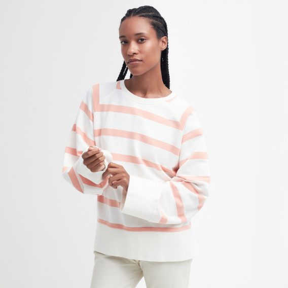 Barbour Longfield Sweatshirt — Soft Apricot