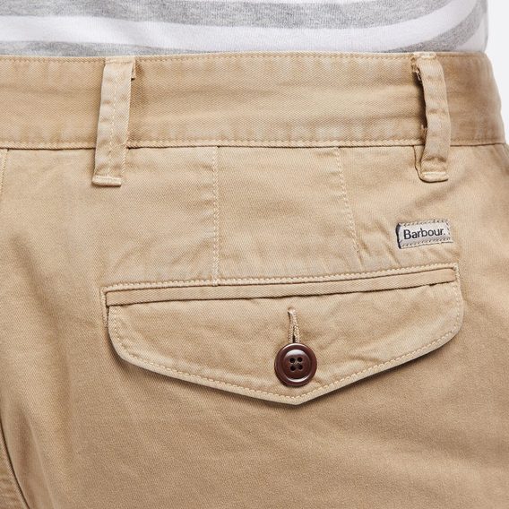 Barbour Neuston Twill Shorts — Stone