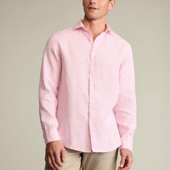 Charles Tyrwhitt Pure Linen Shirt — Pink