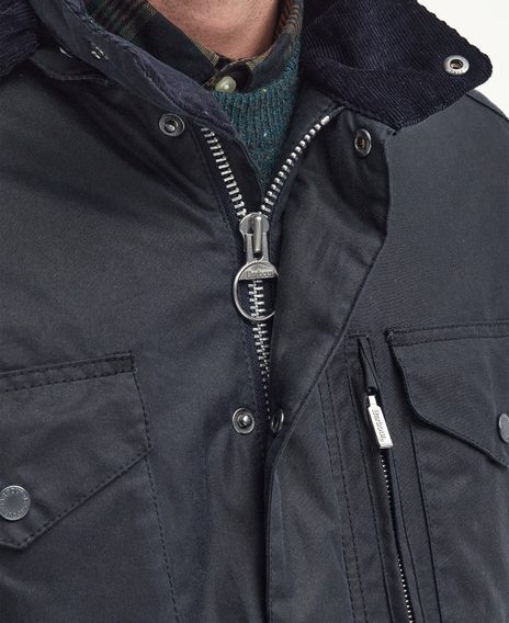 Barbour Winter Sapper Wax Jacket - Navy