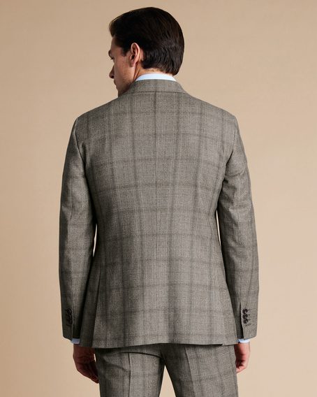 Charles Tyrwhitt Ultimate Performance Check Suit Jacket — Cappuccino