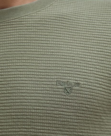Barbour Platford Tailored Waffle T-Shirt — Light Moss