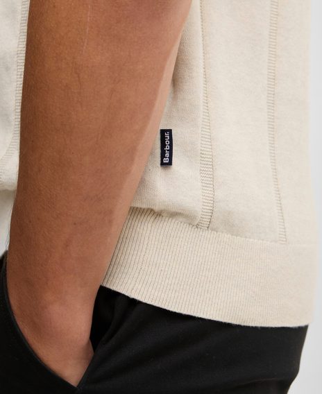 Barbour Wellburn Knitted Polo Shirt — Oatmeal