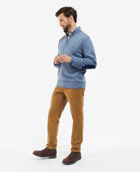 Barbour Loyton Merino Half Zip — Denim Blue