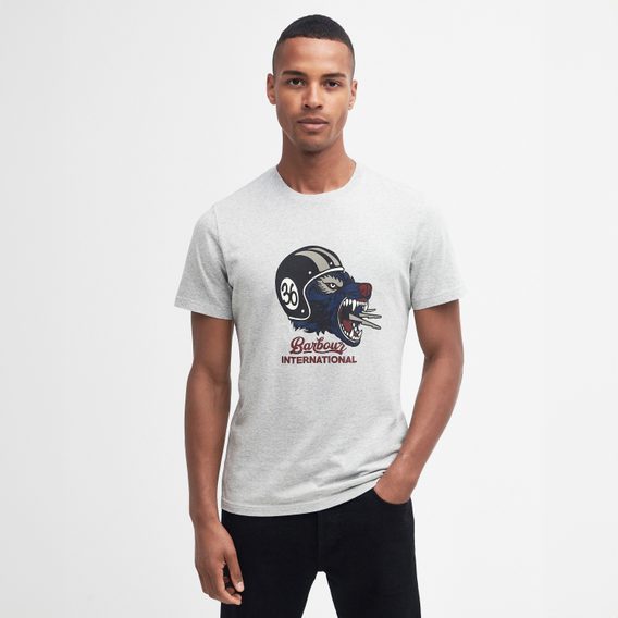 Barbour International Socket Graphic T-Shirt — Grey Marl