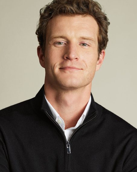 Charles Tyrwhitt Pure Merino Zip Neck Jumper