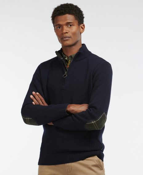 Barbour Holden Half Zip Sweater — Navy