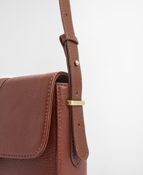 Barbour Rosa Leather Crossbody Bag — Brown