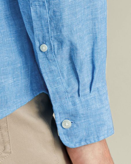 Charles Tyrwhitt Pure Linen Shirt — Ocean Blue