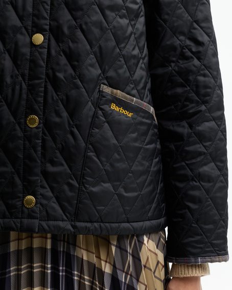Barbour Icons Tartan Collar Cropped Liddesdale Quilted Jacket