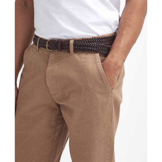 Barbour Washed Stretch Tailored Trousers — Stone