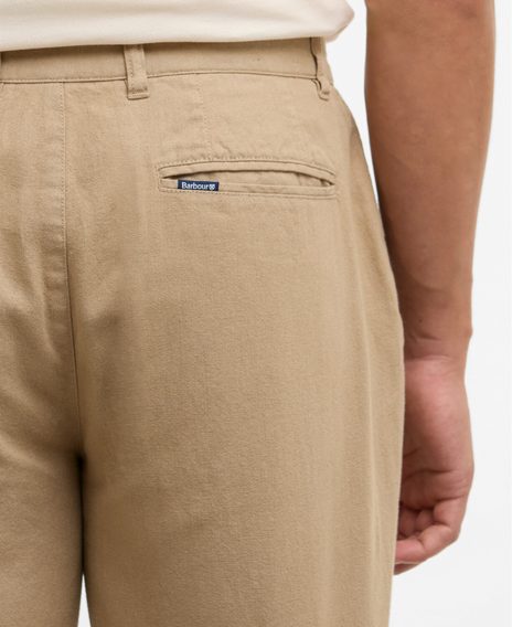Barbour Cotton Linen Tailored Trouser — Washed Stone