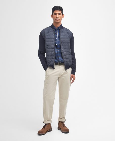 Barbour Carn Baffle Zip Through Jumper — Navy