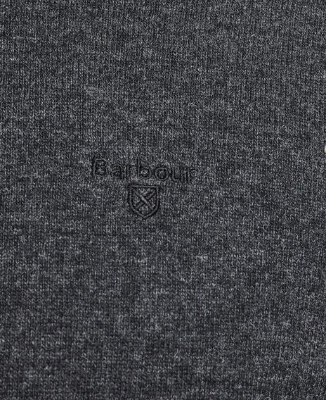 Barbour Essential Lambswool Crew Neck pulóver — Charcoal